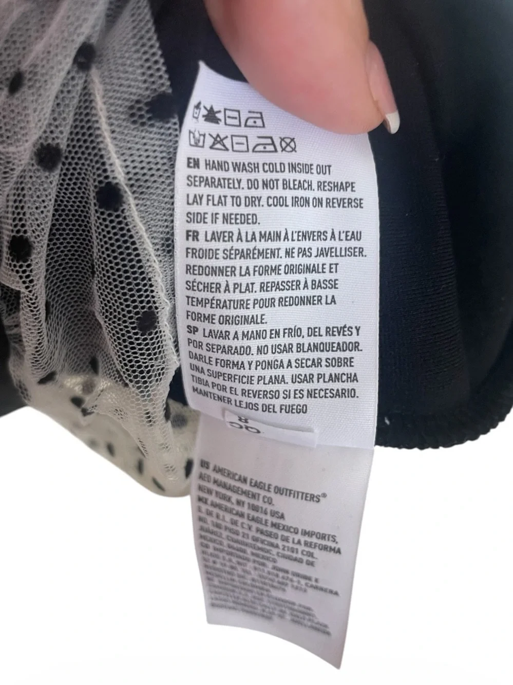 NWT American Eagle Polka Dot Mesh Mini Dress | Size Medium 🖤🤍 - Picture 12 of 13